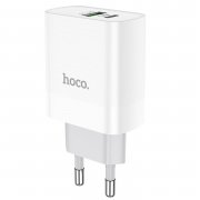 Сетевое зарядное устройство Hoco C80A USB/Type-C с кабелем (Type-C-Type-C) (белое)