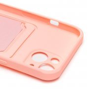 Чехол-накладка - SC304 с картхолдером для Apple iPhone 13 (светло-розовая) — 2