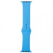 Ремешок - ApW Sport Band Apple Watch 44 mm силикон на кнопке (L) (светло-голубой)