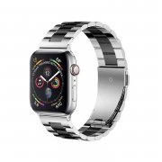 Ремешок - ApW36 металл блочный на застежке Apple Watch 49 mm (серебристо-черный)