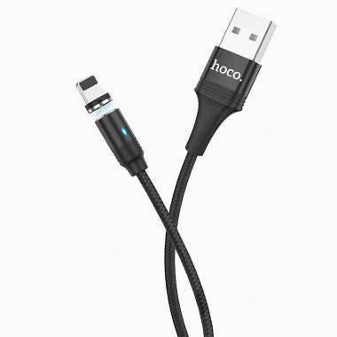Кабель HOCO U76 магнитный для Apple (USB - Lightning) черный — 7