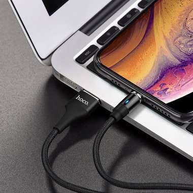 Кабель HOCO U76 магнитный для Apple (USB - Lightning) черный — 4
