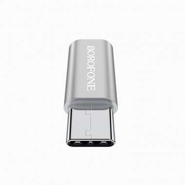Адаптер (переходник) Borofone BV4 (Type-C - micro-USB) серебристый — 7