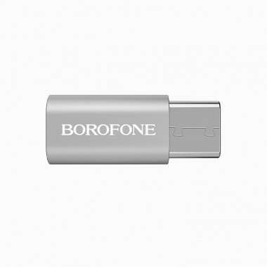 Адаптер (переходник) Borofone BV4 (Type-C - micro-USB) серебристый — 6