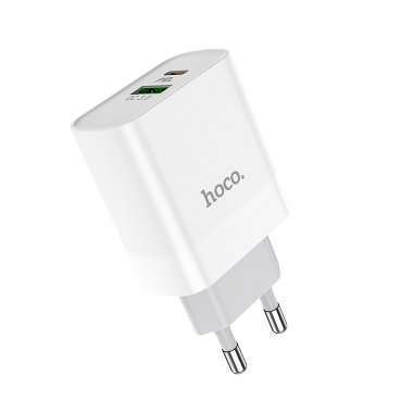 Сетевое зарядное устройство Hoco C80A USB/Type-C с кабелем для Apple (Lightning - Type-C) (белое) — 8