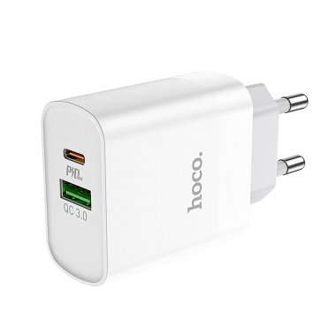 Сетевое зарядное устройство Hoco C80A USB/Type-C с кабелем для Apple (Lightning - Type-C) (белое) — 6