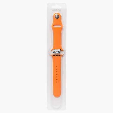 Ремешок - ApW Sport Band для Apple Watch 38 mm силикон на кнопке (S) (светло-оранжевый) — 1